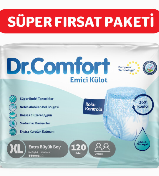 Dr.Comfort Yetişkin Emici Külot Ekstra Large 30'lu 4 paket 120 adet
