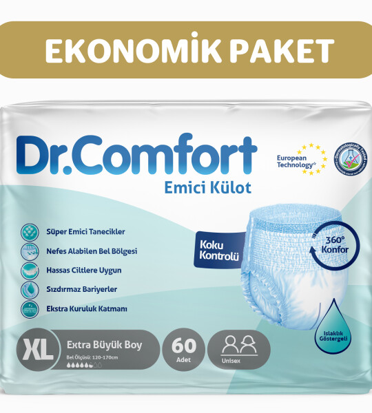 Dr.Comfort Yetişkin Emici Külot Ekstra Large 30'lu 2 paket 60 adet