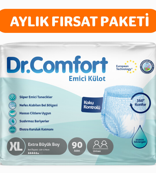Dr.Comfort Yetişkin Emici Külot Ekstra Large 30'lu 3 paket 90 adet