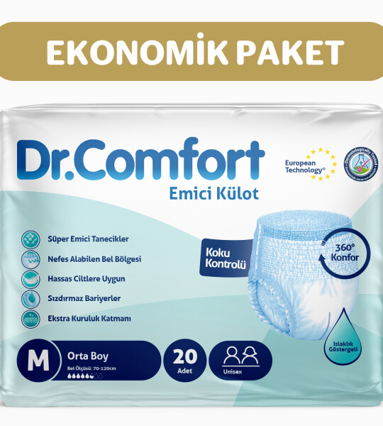 Dr.Comfort Yetişkin Emici Külot Medium 10'lu 2 paket 20 adet