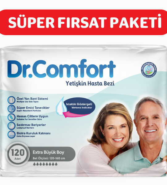 Dr.Comfort Yetişkin Bel Bağlamalı Hasta Bezi Ekstra Large 30'lu 4 paket 120 adet