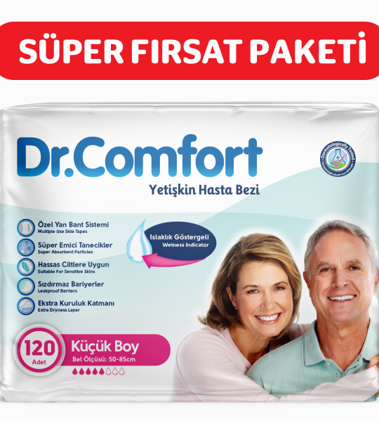 Dr.Comfort Yetişkin Bel Bağlamalı Hasta Bezi Small  30'lu 4 paket 120 adet