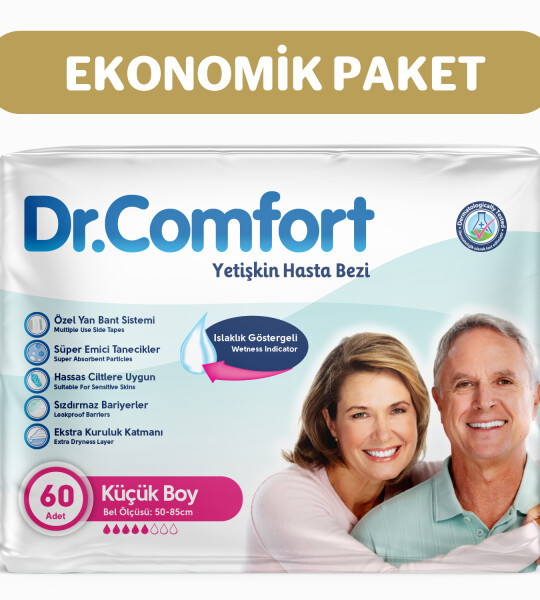 Dr.Comfort Yetişkin Bel Bağlamalı Hasta Bezi Small 30'lu 2 paket 60 adet