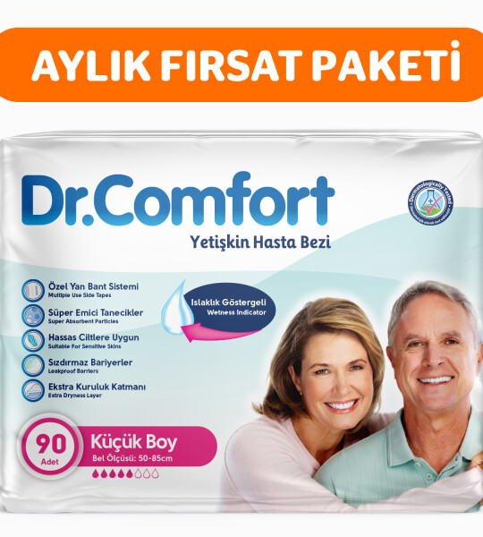 Dr.Comfort Yetişkin Bel Bağlamalı Hasta Bezi Small 30'lu 3 paket 90 adet