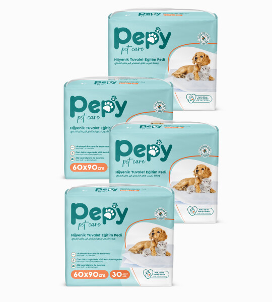 Pepy 60x90 Hijyenik Tuvalet Eğitim Pedi 30'lu 4 Paket 120 Adet