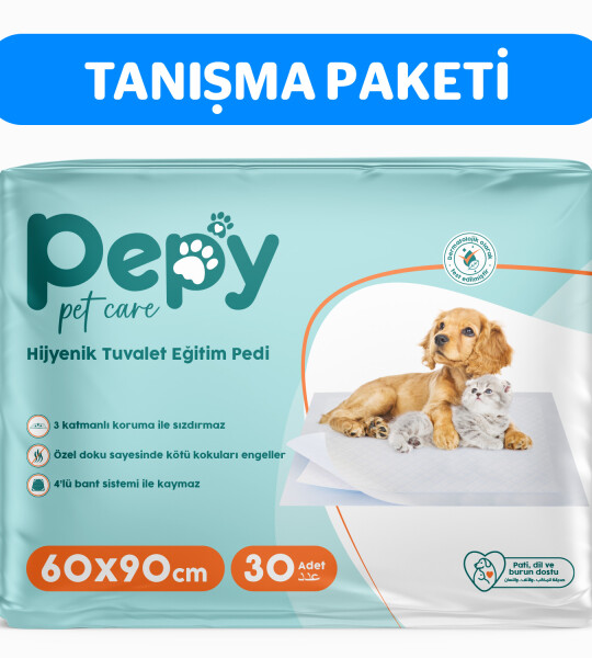 Pepy 60x90 Hijyenik Tuvalet Eğitim Pedi 30'lu 1 Paket 30 Adet