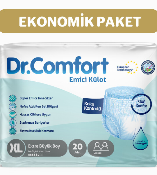 Dr.Comfort Yetişkin Emici Külot Ekstra Large 10'lu 2 paket 20 adet