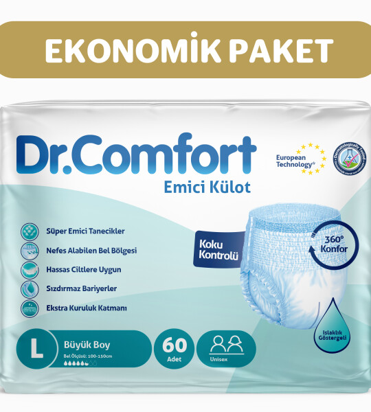 Dr.Comfort Yetişkin Emici Külot Large 30'lu 2 paket 60 adet