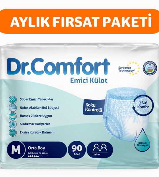 Dr.Comfort Yetişkin Emici Külot  Medium30'lu 3 paket 90 adet