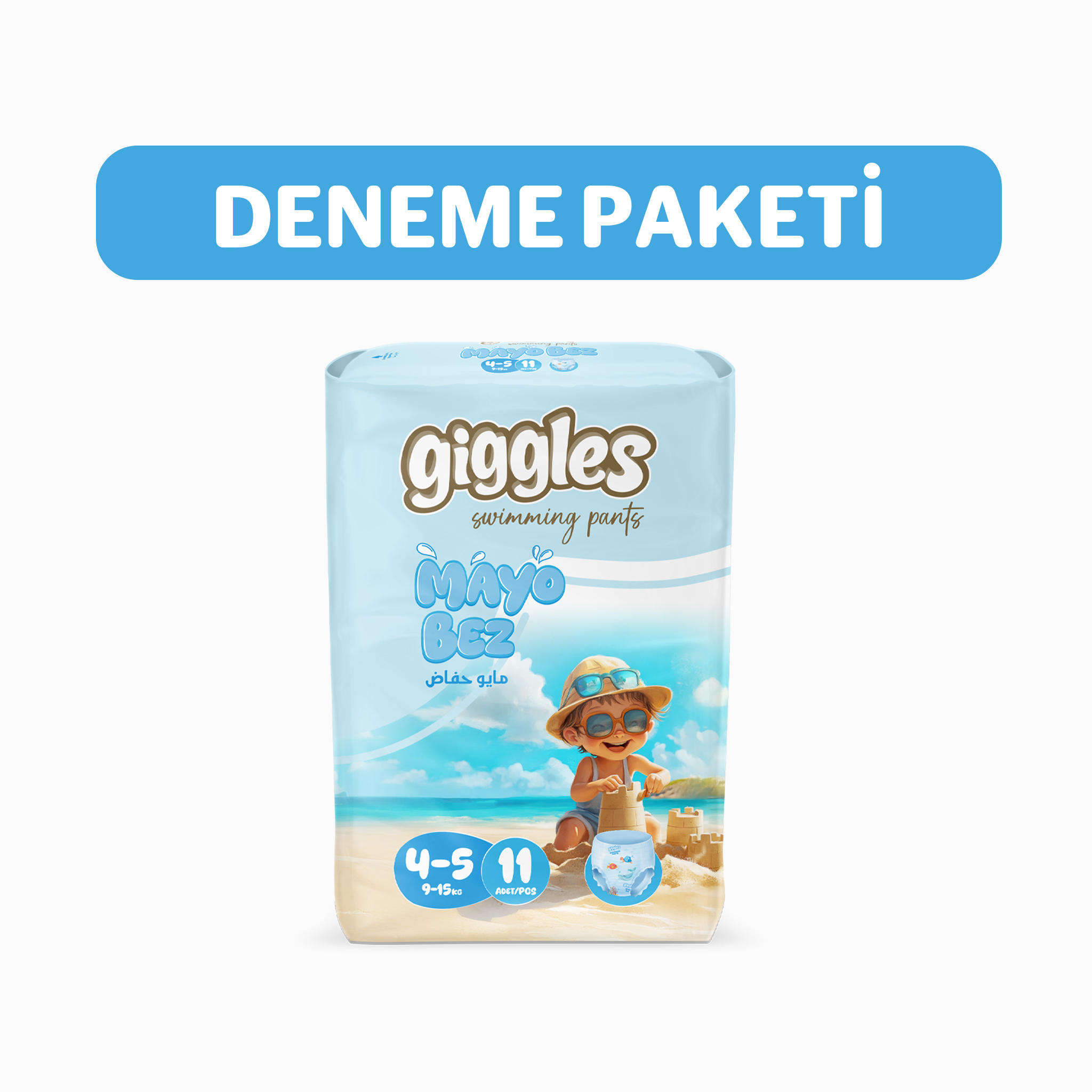 Giggles Külotlu Mayo Bebek Bezi Sıvı Geçirmez 4-5 Numara 9-15 Kg 2 Paket 22 Adet