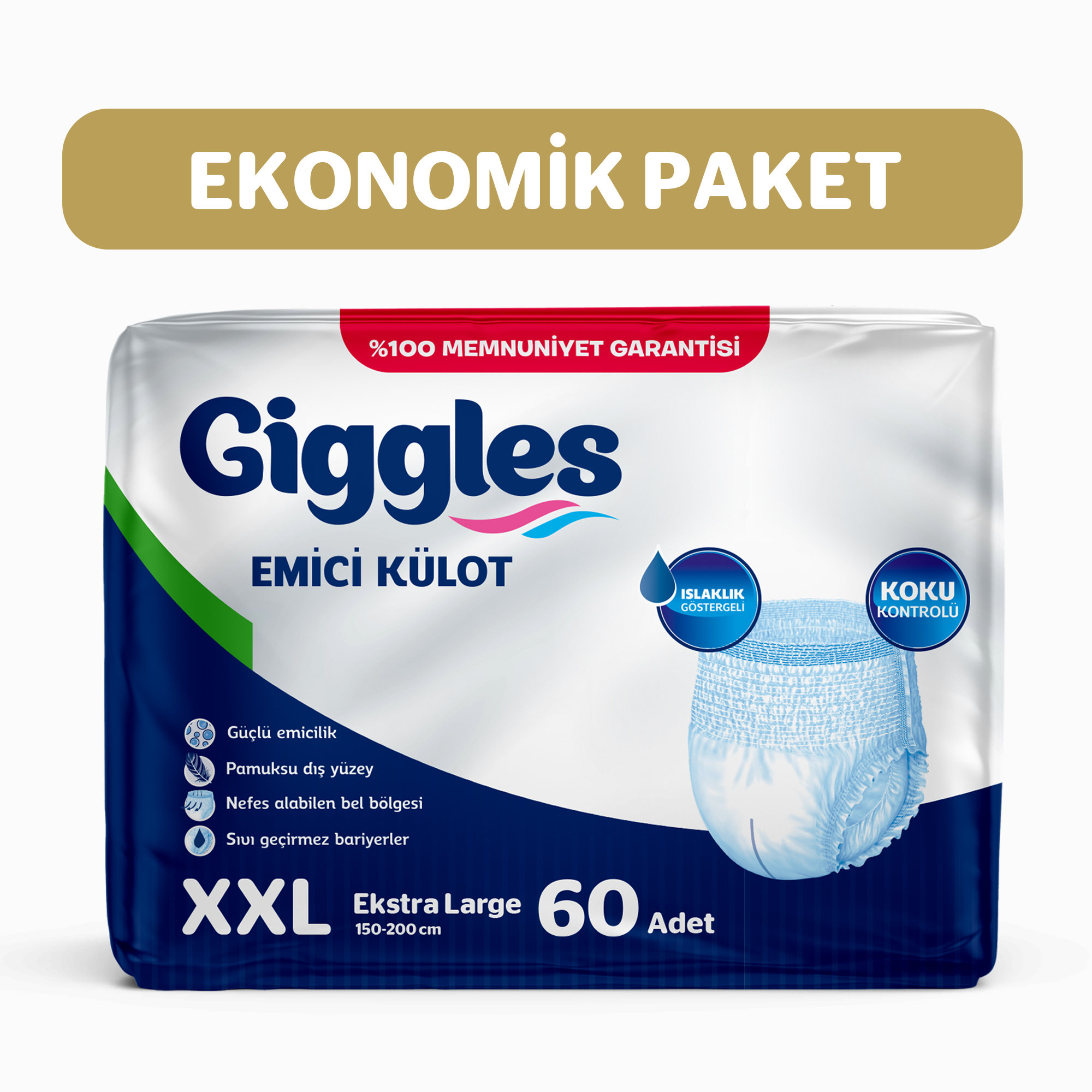 Giggles Yetişkin Emici Külot XX Large 30'lu 2 Paket 60 Adet