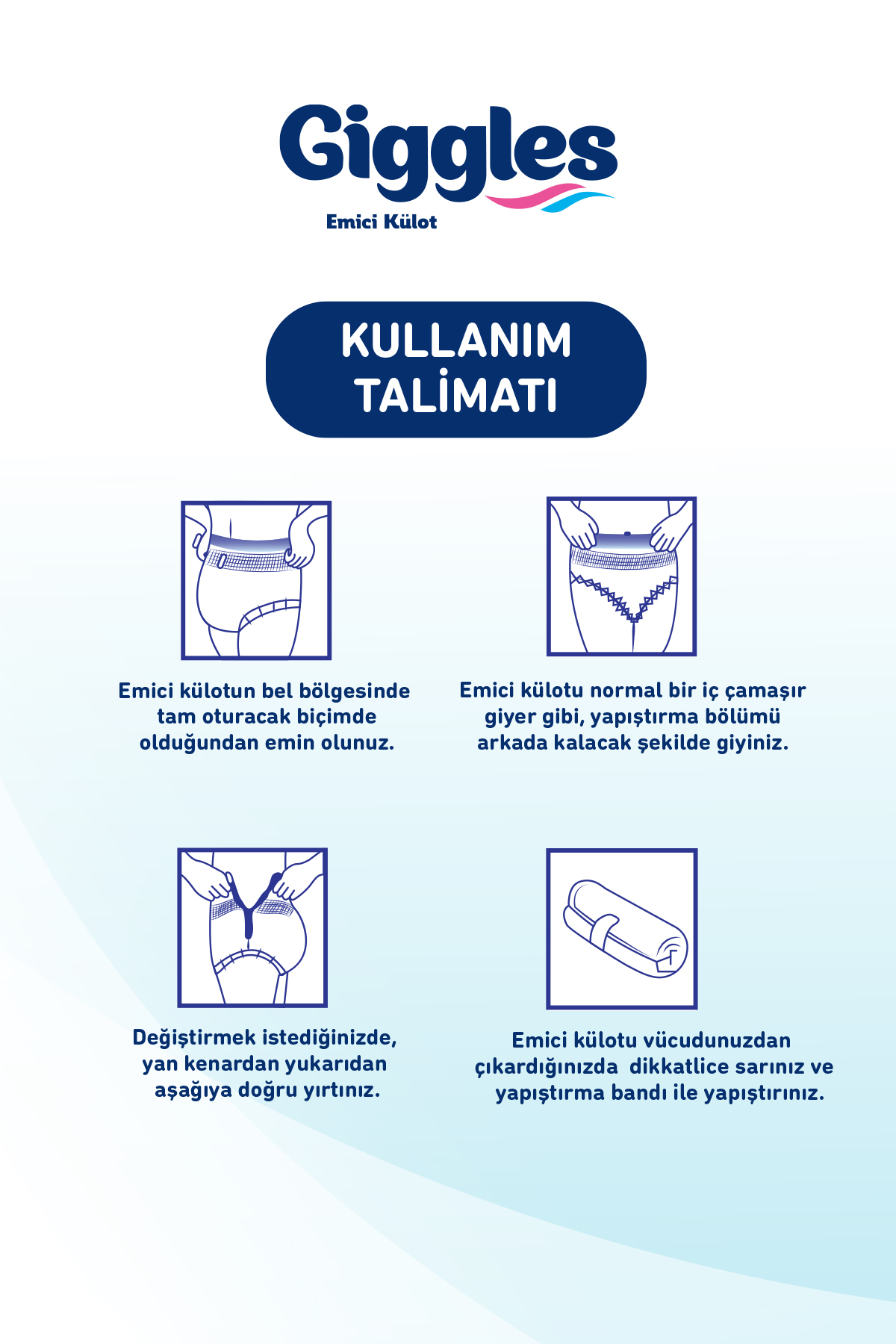 Giggles Yetişkin Emici Külot Hasta Bezi Medium 1 Paket (9 Adet)