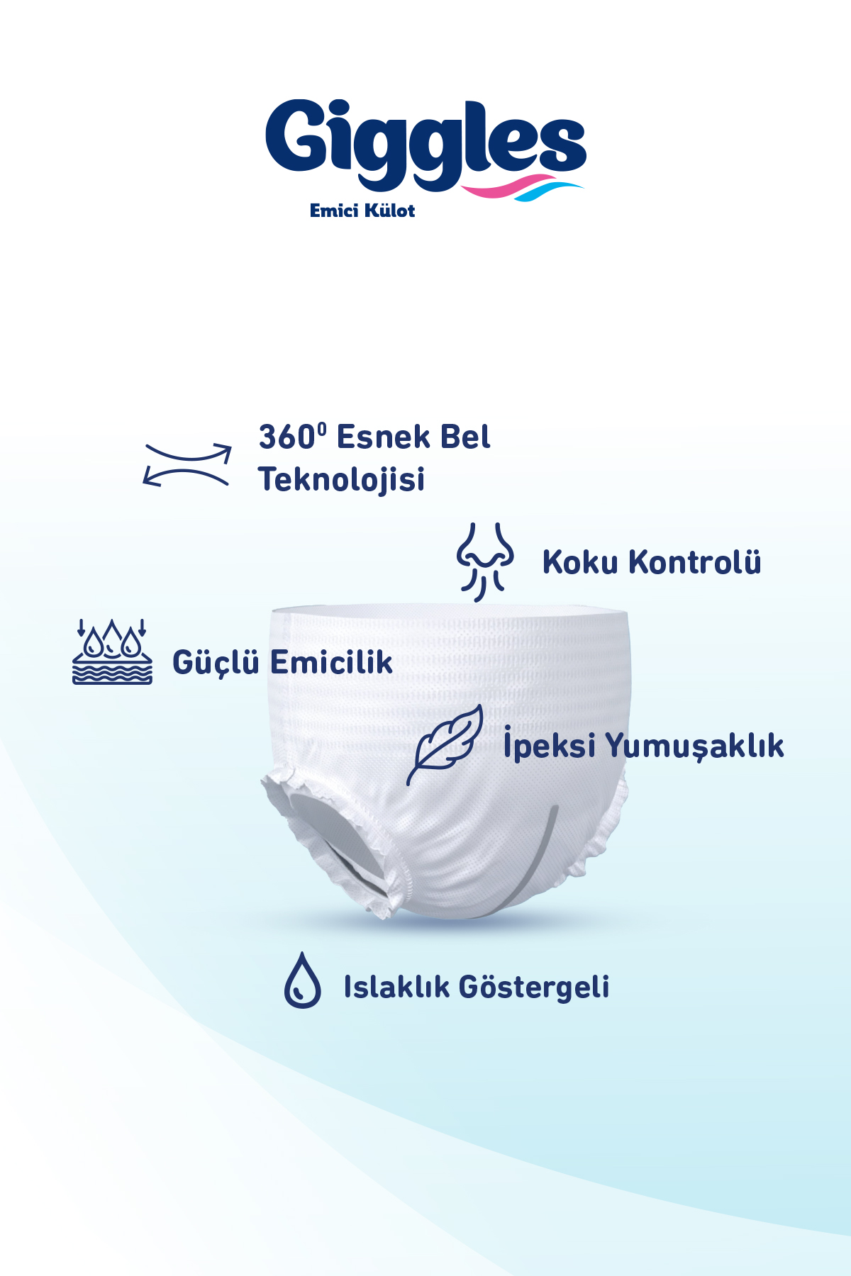 Giggles Yetişkin Emici Külot Hasta Bezi Medium 1 Paket (9 Adet)