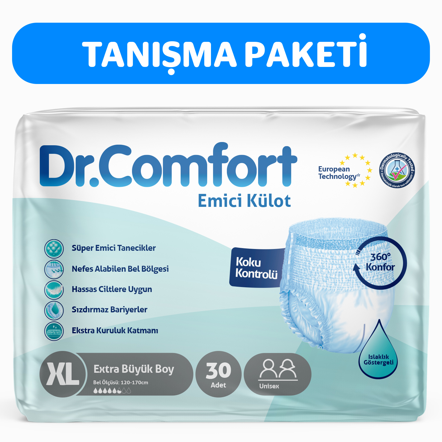 Dr.Comfort Yetişkin Emici Külot Ekstra Large 30'lu 1 paket 30 adet