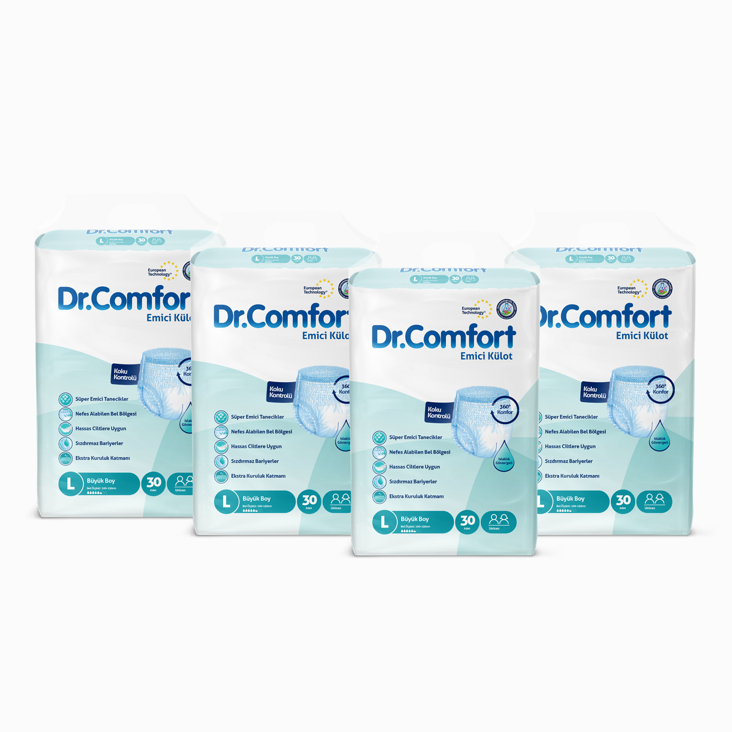 Dr.Comfort Yetişkin Emici Külot Large 30'lu 4 paket 120 adet