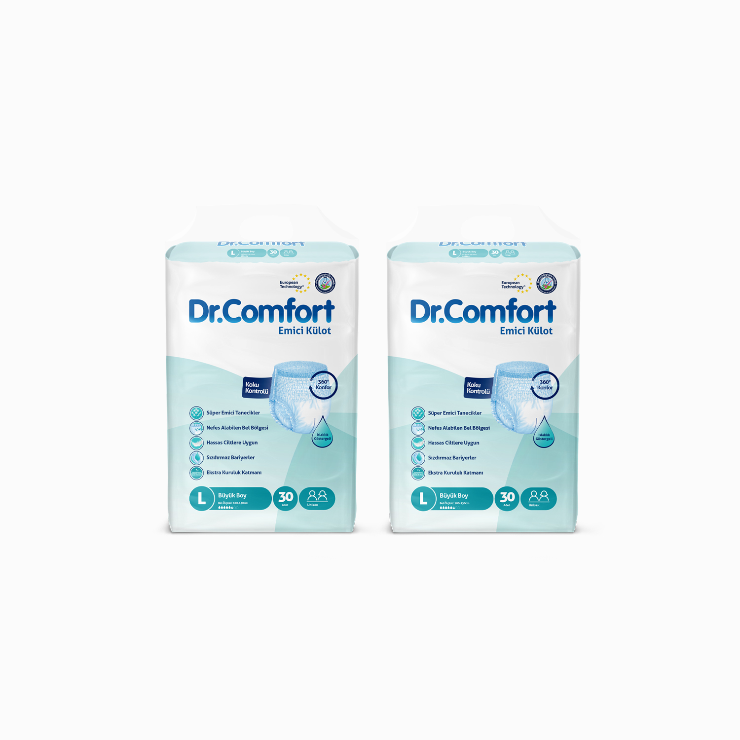 Dr.Comfort Yetişkin Emici Külot Large 30'lu 2 paket 60 adet