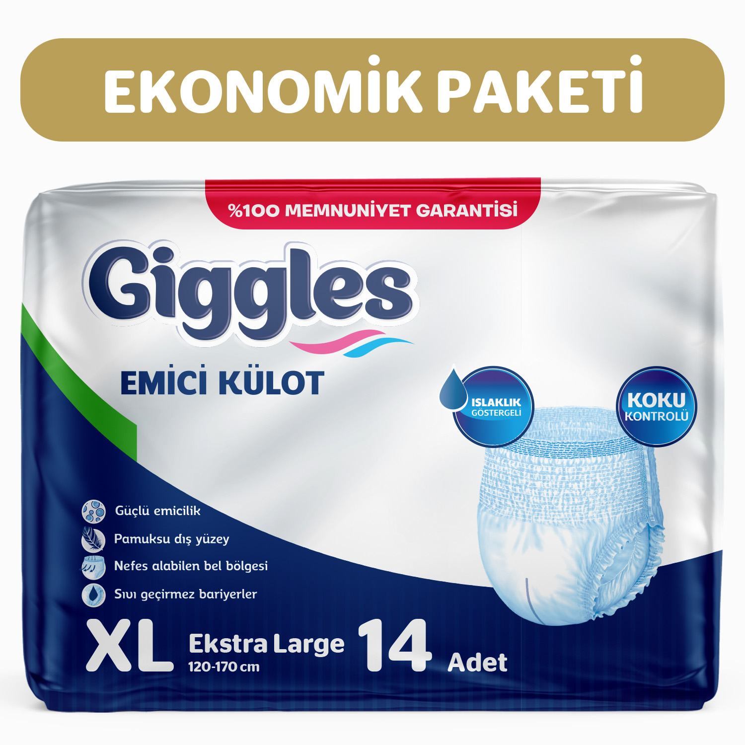 Giggles Yetişkin Emici Külot ExtraLarge 7'li 2 Paket 14 Adet