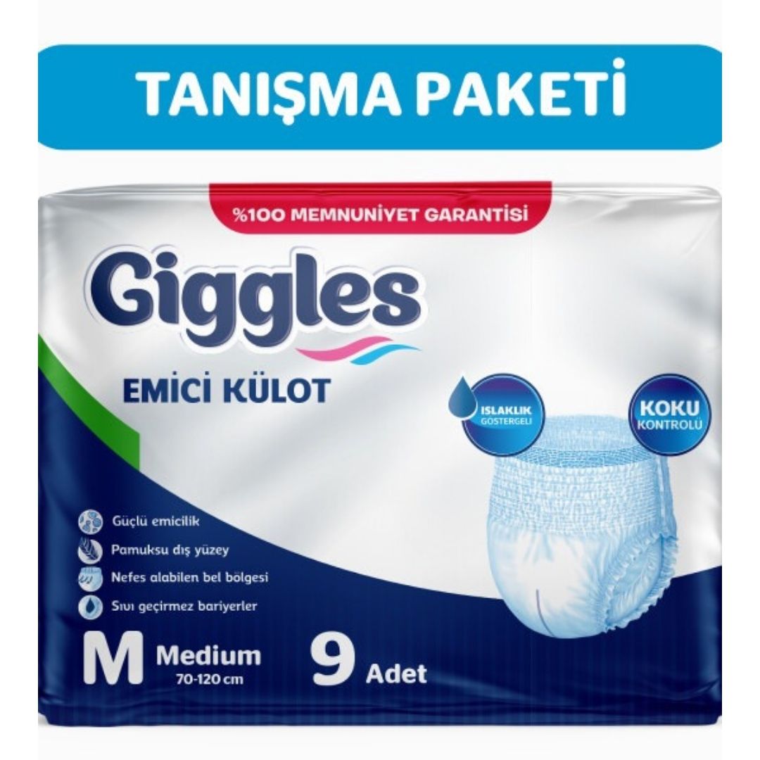 Giggles Yetişkin Emici Külot Medium 9'lu 1 Paket 9 Adet