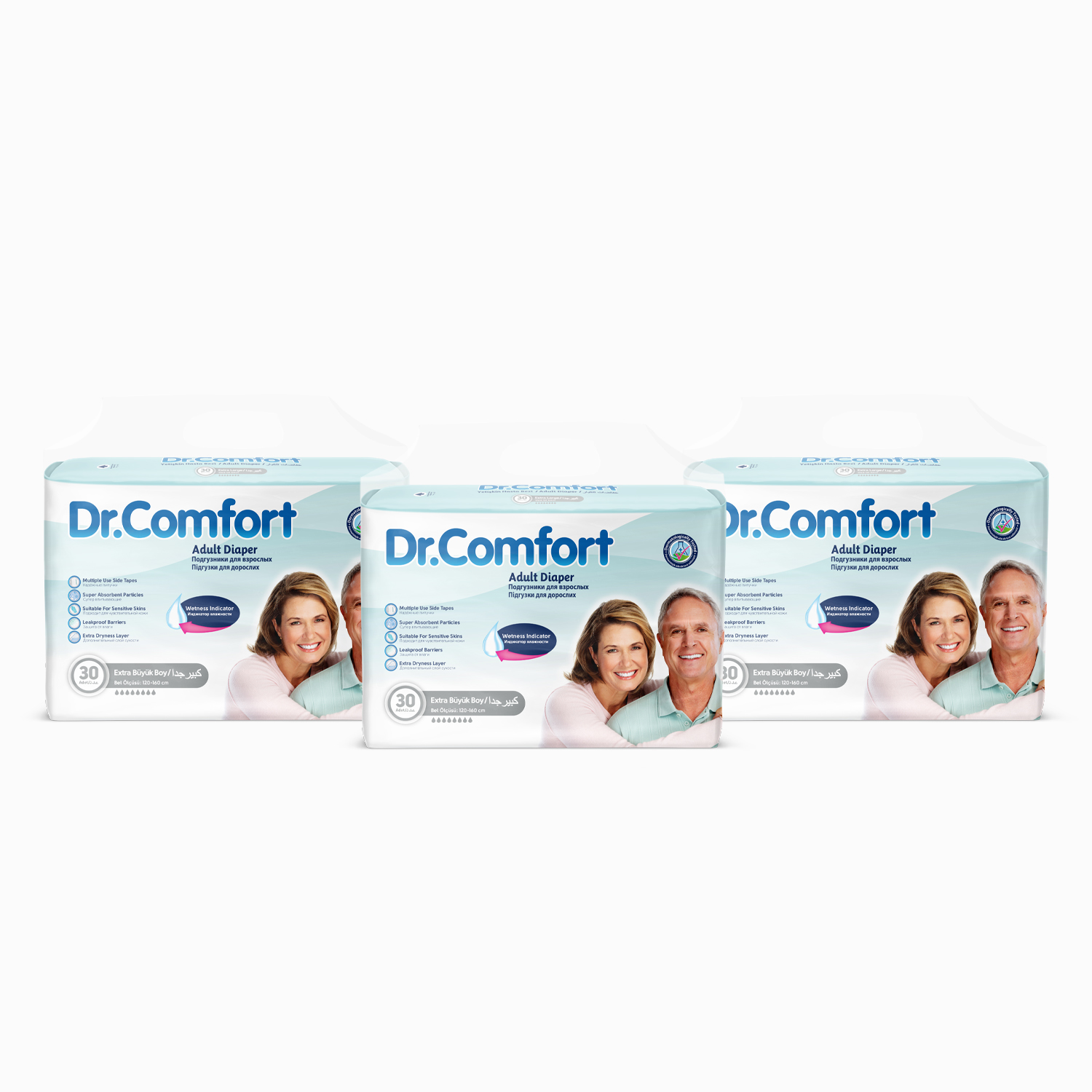 Dr.Comfort Yetişkin Bel Bağlamalı Hasta Bezi Ekstra Large 30'lu 3 paket 90 adet