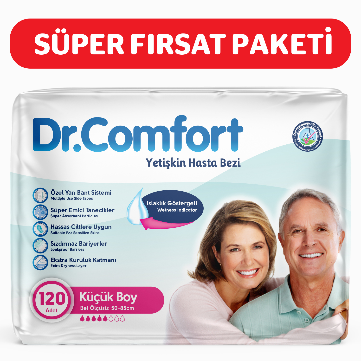 Dr.Comfort Yetişkin Bel Bağlamalı Hasta Bezi Small  30'lu 4 paket 120 adet