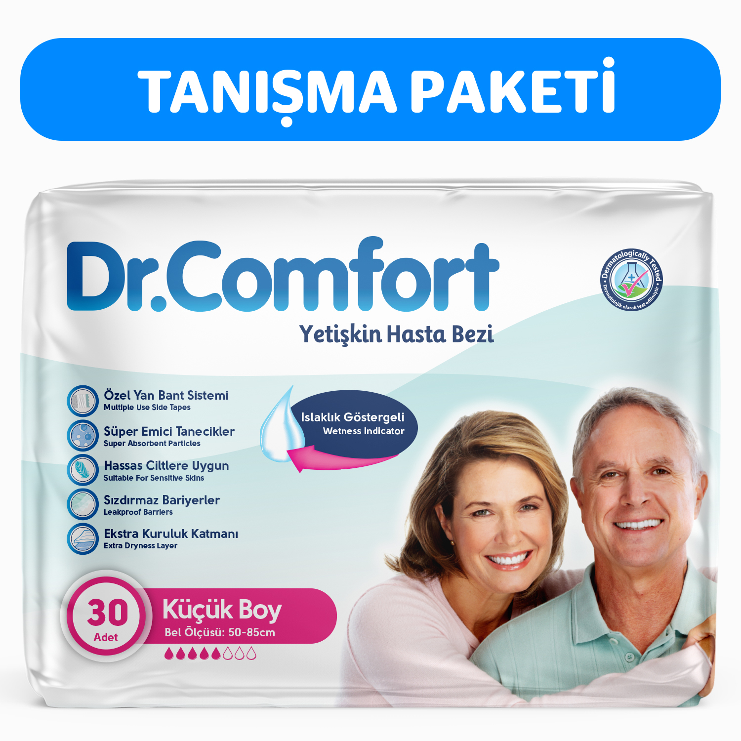 Dr.Comfort Yetişkin Bel Bağlamalı Hasta Bezi Small 30'lu 1 paket 30 adet