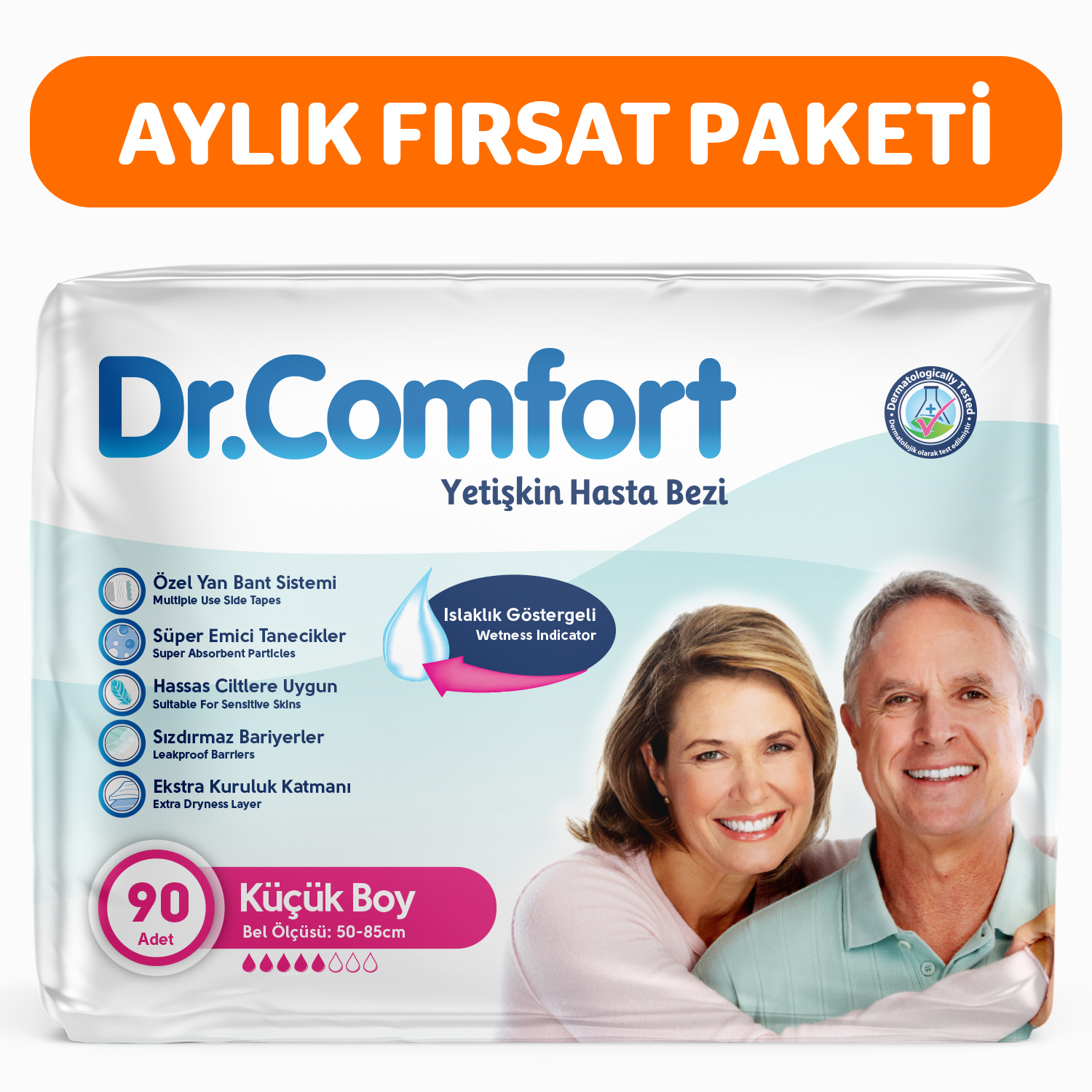 Dr.Comfort Yetişkin Bel Bağlamalı Hasta Bezi Small 30'lu 3 paket 90 adet