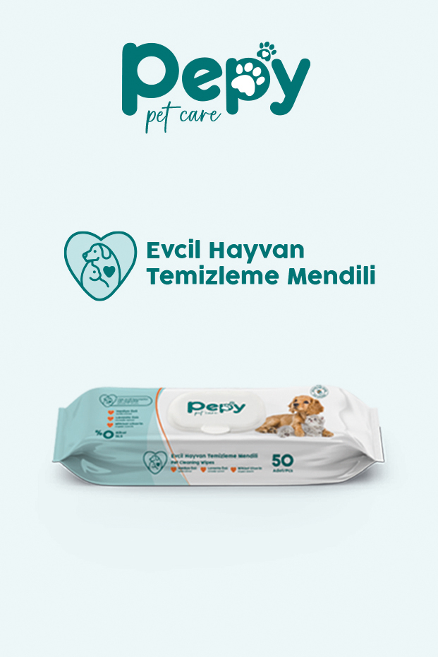 PEPY Kedi Ve Köpek Kullanımına Uygun Evcil Hayvan Temizleme Mendili 6 paket 300 Adet
