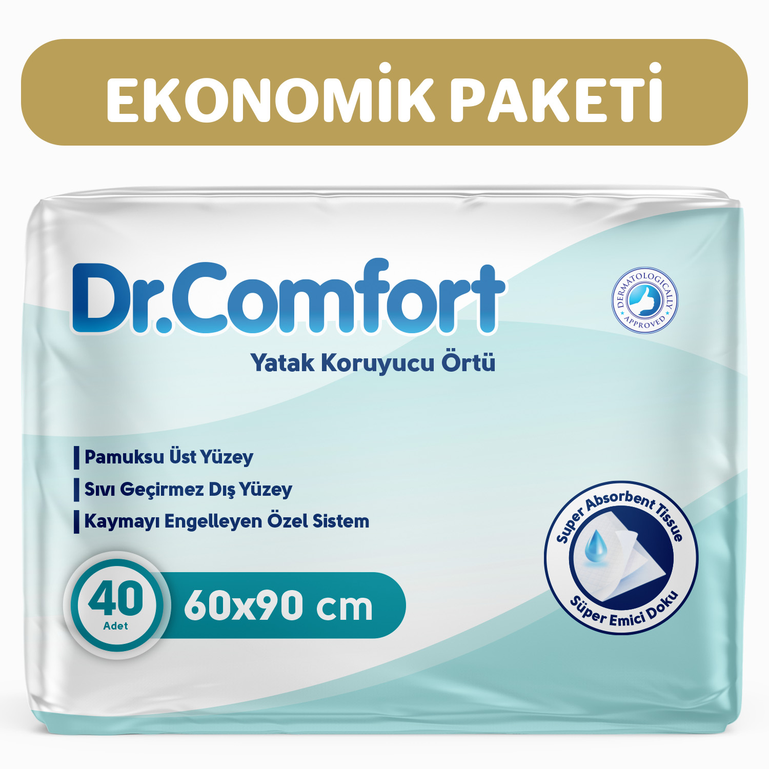 Dr Comfort 60x90 Yatak Koruyucu Örtü 10'lu 4 Paket 40 Adet