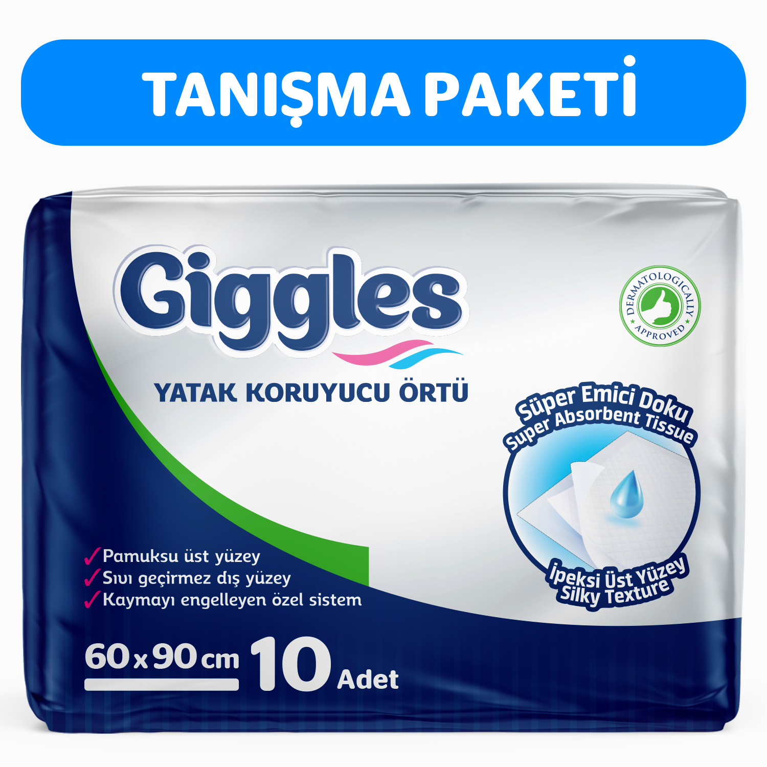 Giggles 60x90 Yatak Koruyucu Örtü 10'lu 1 Paket 10 Adet