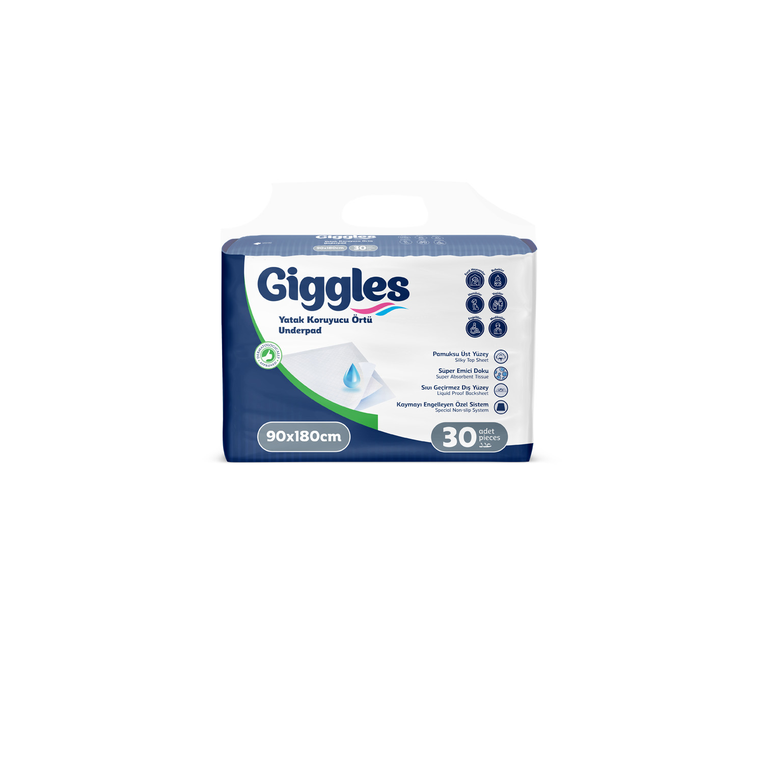 Giggles 90x180 Yatak Koruyucu Örtü 30'lu 1 Paket 30 Adet