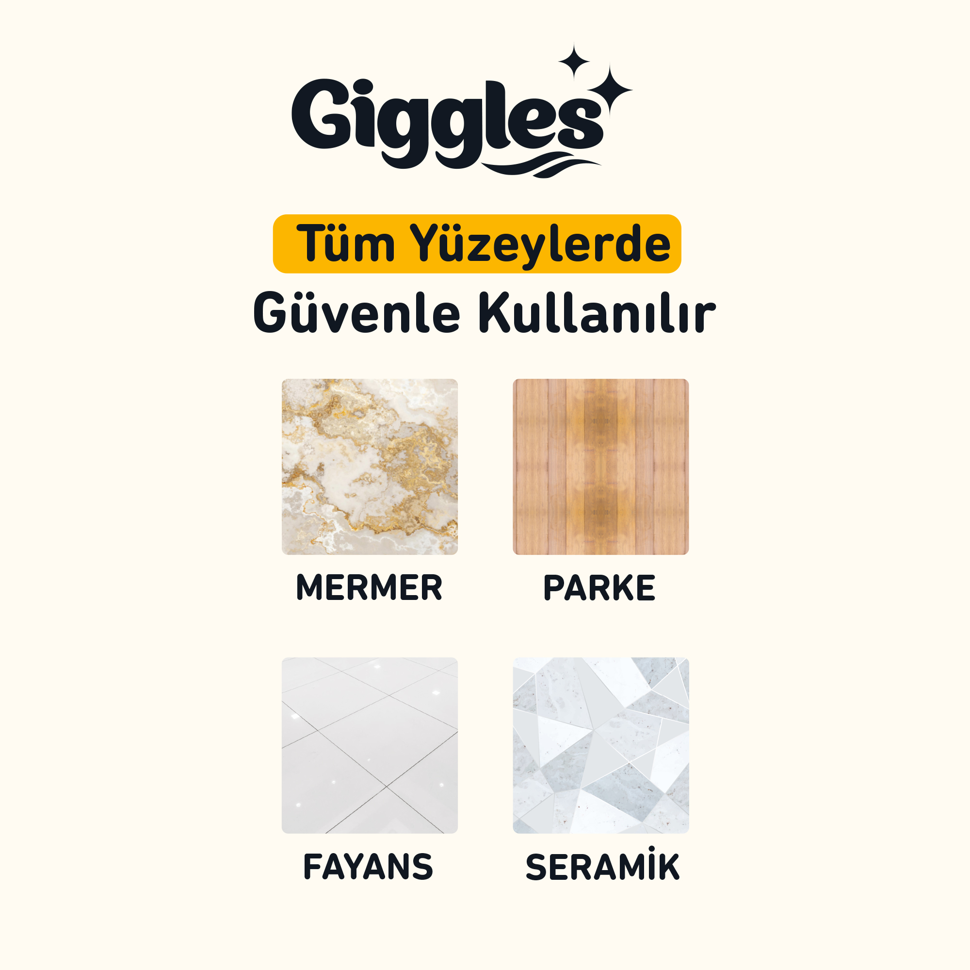 Giggles Mopa Uyumlu Yer Temizlik Havlusu 8 Katlı 4XL Arap Sabunu Katkılı 1 Paket 30 Adet Havlu