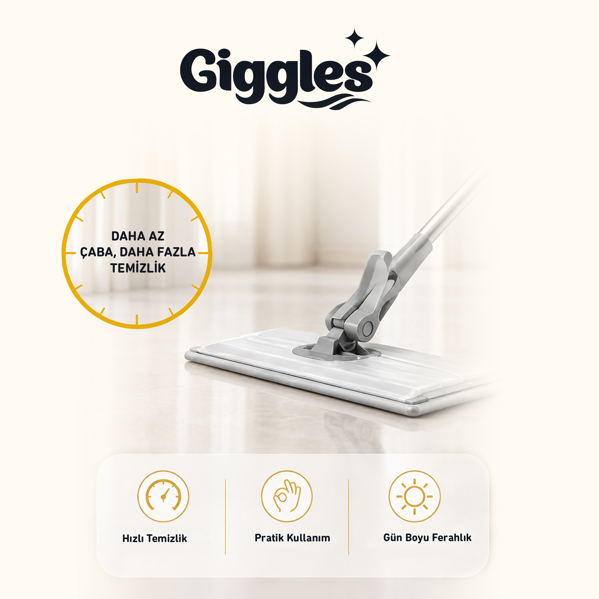 Giggles Mopa Uyumlu Yer Temizlik Havlusu 8 Katlı 4XL Arap Sabunu Katkılı 1 Paket 30 Adet Havlu