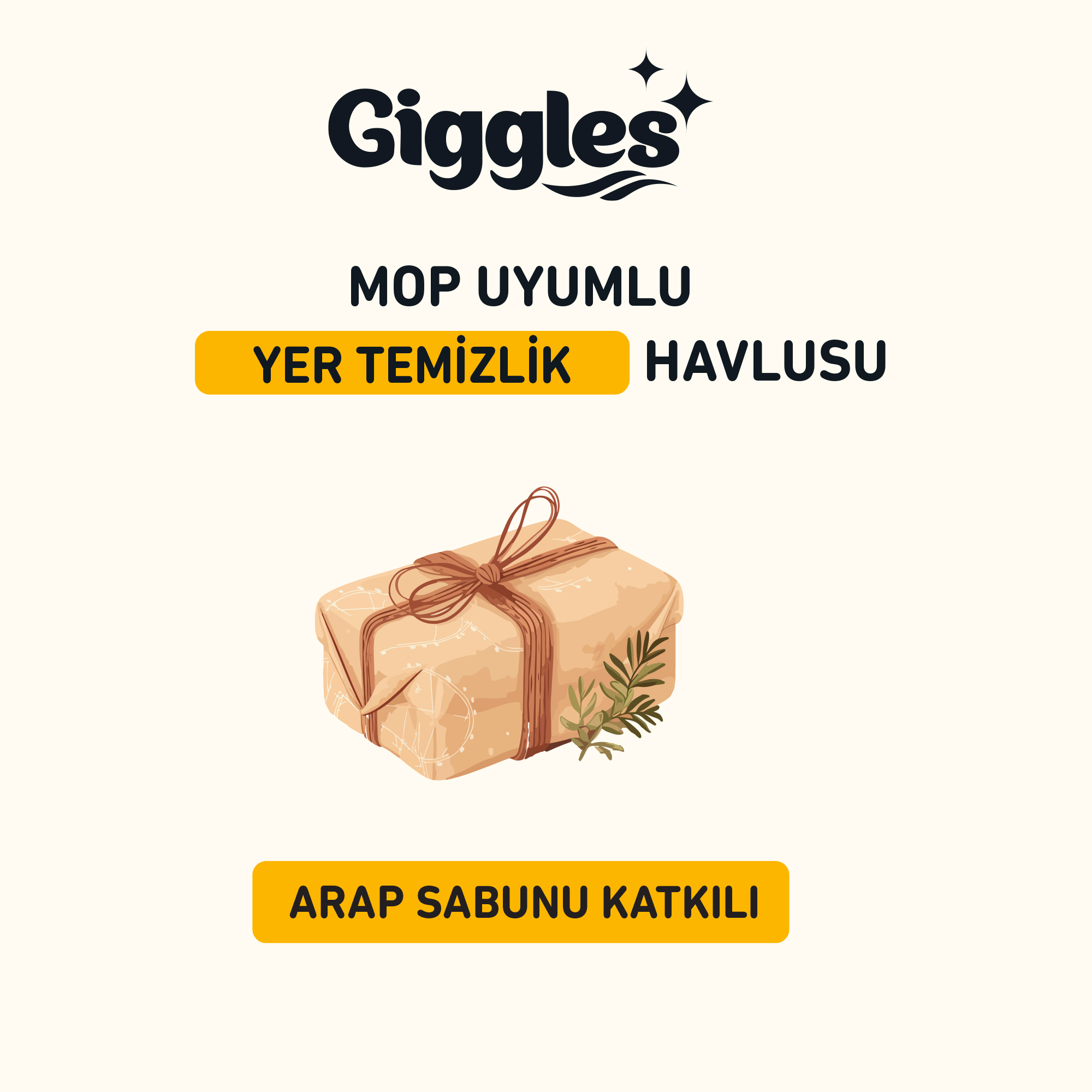 Giggles Mopa Uyumlu Yer Temizlik Havlusu 8 Katlı 4XL Arap Sabunu Katkılı 1 Paket 30 Adet Havlu
