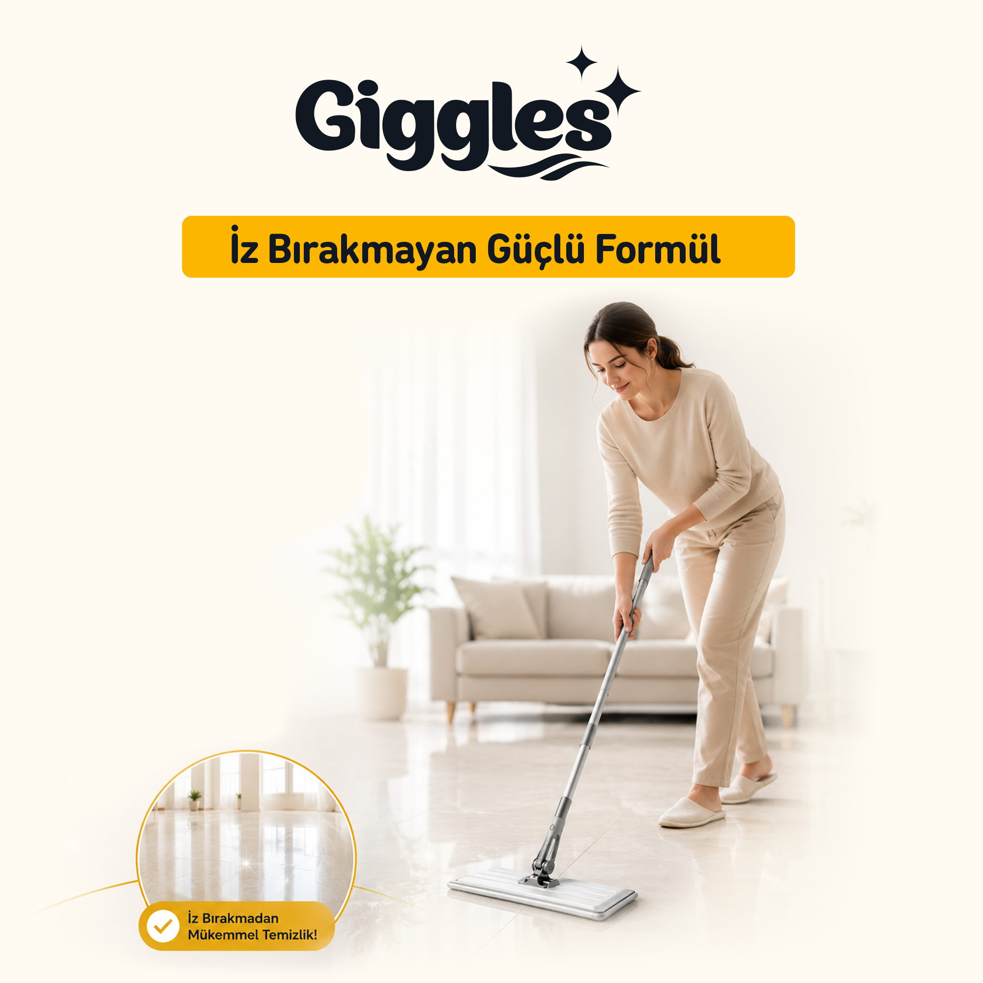 Giggles Mopa Uyumlu Yer Temizlik Havlusu 8 Katlı 4XL Arap Sabunu Katkılı 1 Paket 30 Adet Havlu